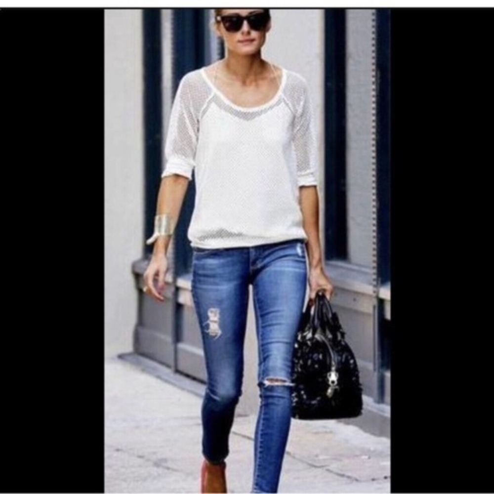 AG Medium Light Wash Denim Size 31 R Distressed The Legging‎ Ankle Skinny…